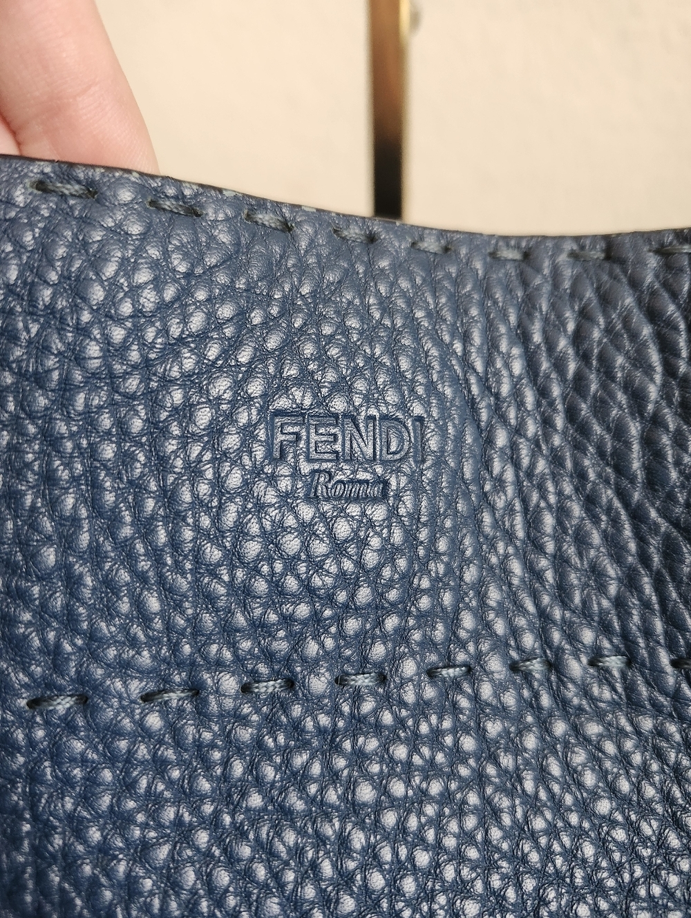 Fendi Blue Selleria Leather Anna Bag - Picture 2 of 16
